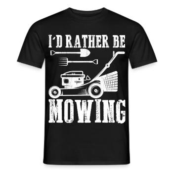 I d Rather Be Mowing Funny Mower Gift lawn mowing - Men's T-Shirt - black - Front - AI Model Male 178 light (178cm)