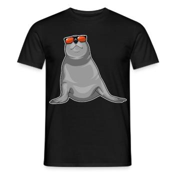 Seal Sunglasses - Men's T-Shirt - black - Front - AI Model Male 178 light (178cm)