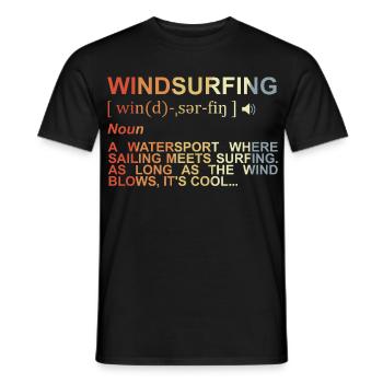Windsurfing Meaning - Men's T-Shirt - black - Front - AI Model Male 178 light (178cm)