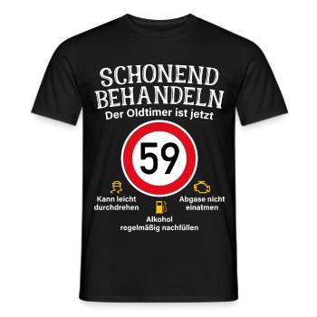 59. Geburtstag Schonend Behandeln Oldtimer Ist 59 - Männer T-Shirt - Schwarz - Vorne - AI Model Male 178 light (178cm)