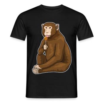 Affe Lutscher  - Männer T-Shirt - Schwarz - Vorne - AI Model Male 178 light (178cm)