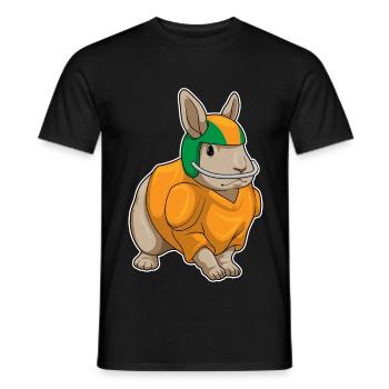 Rabbit American Football Sports - Men's T-Shirt - black - Front - AI Model Male 178 light (178cm)