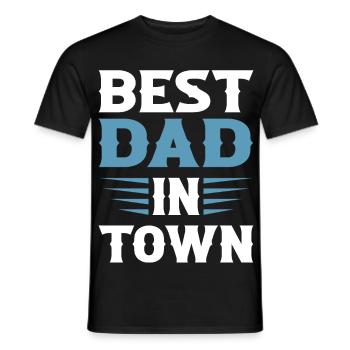 Best Dad in Town - Männer T-Shirt - Schwarz - Vorne - AI Model Male 178 light (178cm)