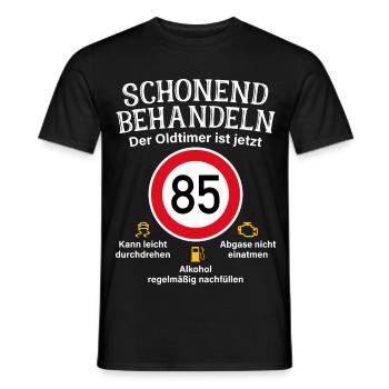 85. Geburtstag Schonend Behandeln Oldtimer Ist 85 - Männer T-Shirt - Schwarz - Vorne - AI Model Male 178 light (178cm)