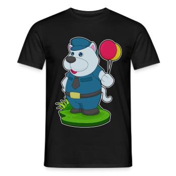 Chien Policier Ballon Police - T-shirt homme - noir - Devant - AI Model Male 178 light (178cm)