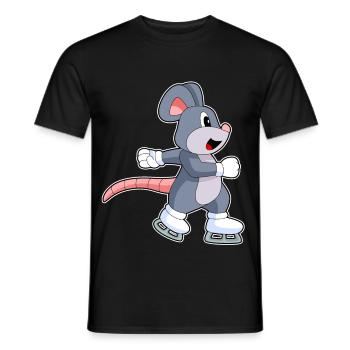 Mouse Ice Skating Skates - Men's T-Shirt - black - Front - AI Model Male 178 light (178cm)