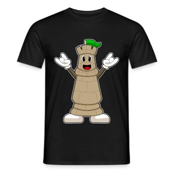 Chess Piece Tower Chess - Men's T-Shirt - black - Front - AI Model Male 178 light (178cm)