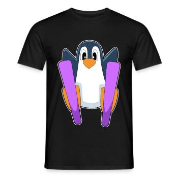 Pinguin Skifahrer Ski - Männer T-Shirt - Schwarz - Vorne - AI Model Male 178 light (178cm)