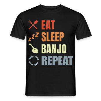 Vintage Banjo Spruch - Männer T-Shirt - Schwarz - Vorne - AI Model Male 178 light (178cm)