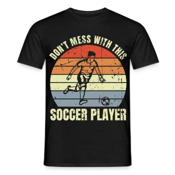 Funny Soccer Joke - Men's T-Shirt - black - Front - AI Model Male 178 light (178cm)