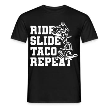 Snowboard Taco - Männer T-Shirt - Schwarz - Vorne - AI Model Male 178 light (178cm)