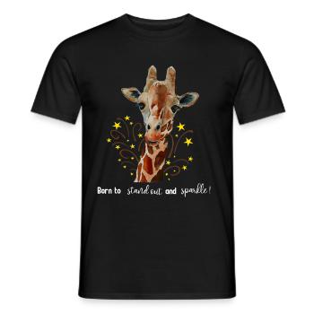 Cute giraffe Born to stand out and sparkle - Men's T-Shirt - black - Front - AI Model Male 178 light (178cm)