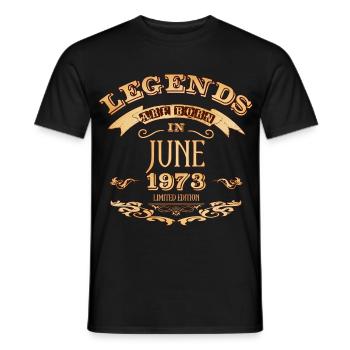 Legends are born in june 1973 - Men's T-Shirt - black - Front - AI Model Male 178 light (178cm)