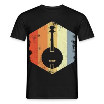 Vintage Banjo Drawing - Men's T-Shirt - black - Front - AI Model Male 178 light (178cm)