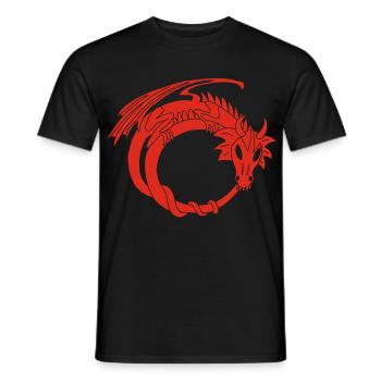 Der Ring des Roten Drachen - Männer T-Shirt - Schwarz - Vorne - AI Model Male 178 light (178cm)