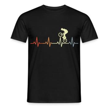 BMX Heartbeat Vintage - Men's T-Shirt - black - Front - AI Model Male 178 light (178cm)