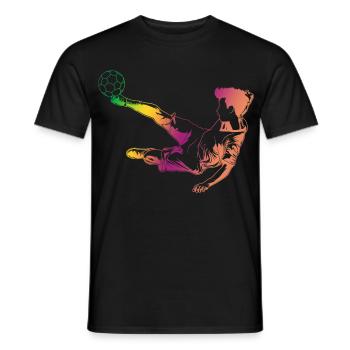 Fußball Skizze - Männer T-Shirt - Schwarz - Vorne - AI Model Male 178 light (178cm)