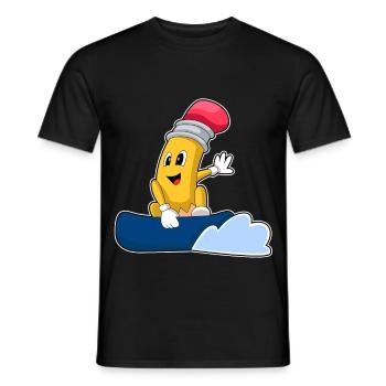 Pencil Snowboarder Snowboard - T-shirt homme - noir - Devant - AI Model Male 178 light (178cm)