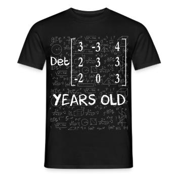 87th birthday 87 years matrix determinant - Men's T-Shirt - black - Front - AI Model Male 178 light (178cm)