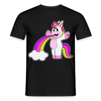 Einhorn Wolken Regenbogen - Männer T-Shirt - Schwarz - Vorne - AI Model Male 178 light (178cm)