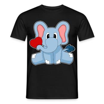 Elefant Herz - Männer T-Shirt - Schwarz - Vorne - AI Model Male 178 light (178cm)