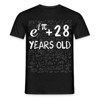 27th birthday 27 years old Euler Identity math - Men's T-Shirt - black - Front - AI Model Male 178 light (178cm)