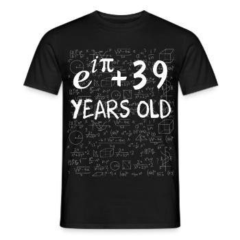38th birthday 38 years old Euler Identity math - Men's T-Shirt - black - Front - AI Model Male 178 light (178cm)