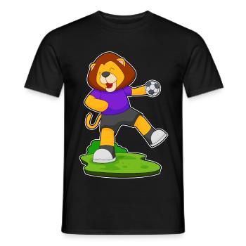 Löwe Handballspieler Handball - Männer T-Shirt - Schwarz - Vorne - AI Model Male 178 light (178cm)