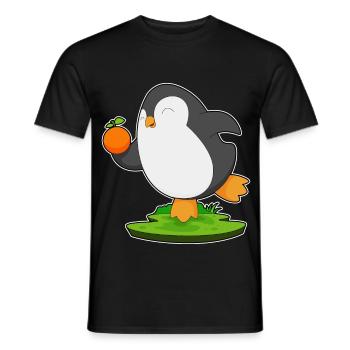 Penguin Orange - Men's T-Shirt - black - Front - AI Model Male 178 light (178cm)