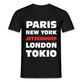 Jetzendorf Bavière drôle - T-shirt homme - noir - Devant - AI Model Male 178 light (178cm)