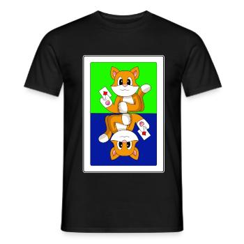 Katze Poker Pokerkarten - Männer T-Shirt - Schwarz - Vorne - AI Model Male 178 light (178cm)