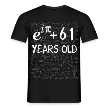 60th birthday 60 years old Euler Identity math - Men's T-Shirt - black - Front - AI Model Male 178 light (178cm)