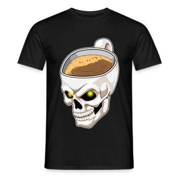 Totenkopf Tasse Kaffee - Männer T-Shirt - Schwarz - Vorne - AI Model Male 178 light (178cm)