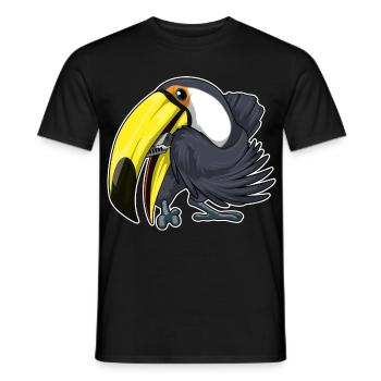 Toucan Musicien Harmonica Musique - T-shirt homme - noir - Devant - AI Model Male 178 light (178cm)
