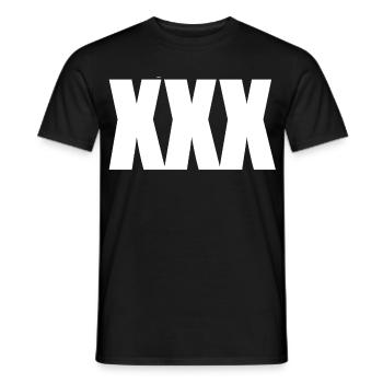 XXX - Men's T-Shirt - black - Front - AI Model Male 178 light (178cm)