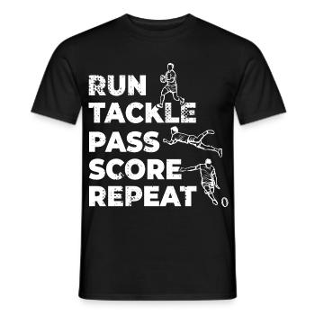 Rugbyspieler Zeitplan - Männer T-Shirt - Schwarz - Vorne - AI Model Male 178 light (178cm)