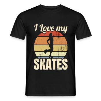 Roller skaters - Men's T-Shirt - black - Front - AI Model Male 178 light (178cm)