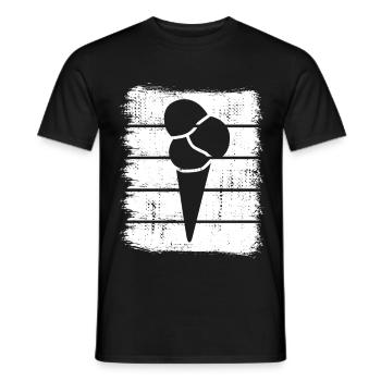 Crème glacée dans une gaufre - T-shirt homme - noir - Devant - AI Model Male 178 light (178cm)