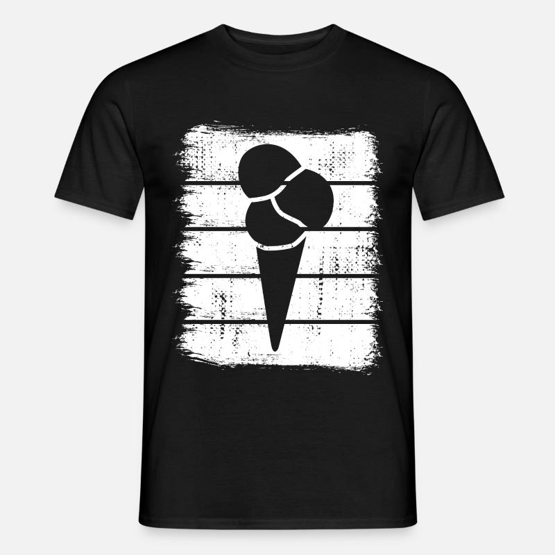 Eis in der Waffel - Männer T-Shirt - Schwarz