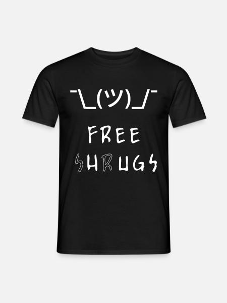 Kostenlos Achselzucken Kostenlose Umarmungen lustige Parodie Achselzucken - Männer T-Shirt - Schwarz
