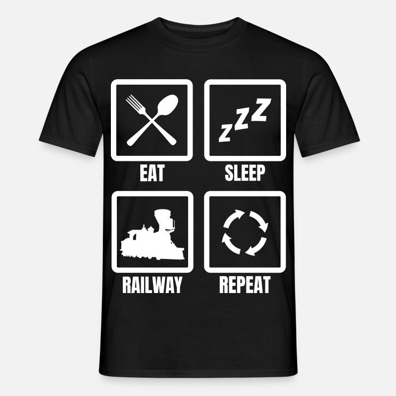 Manger Dormir Train Répéter - T-shirt homme - noir