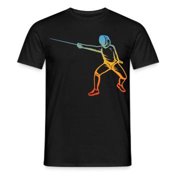 Fencing Drawing - Men's T-Shirt - black - Front - AI Model Male 178 light (178cm)