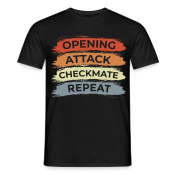 Schach Spruch - Männer T-Shirt - Schwarz - Vorne - AI Model Male 178 light (178cm)