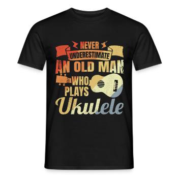 Ukulele Großvater - Männer T-Shirt - Schwarz - Vorne - AI Model Male 178 light (178cm)
