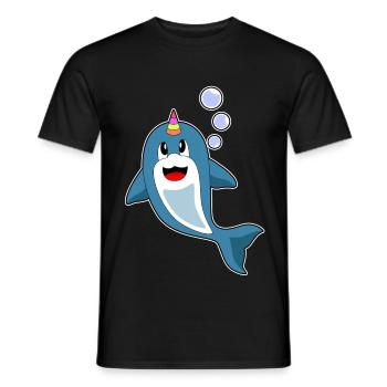 Dolphin Unicorn - Men's T-Shirt - black - Front - AI Model Male 178 light (178cm)