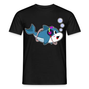 Dolphin Headphones Musique - T-shirt homme - noir - Devant - AI Model Male 178 light (178cm)