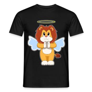 Ailes d’ange lion - T-shirt homme - noir - Devant - AI Model Male 178 light (178cm)