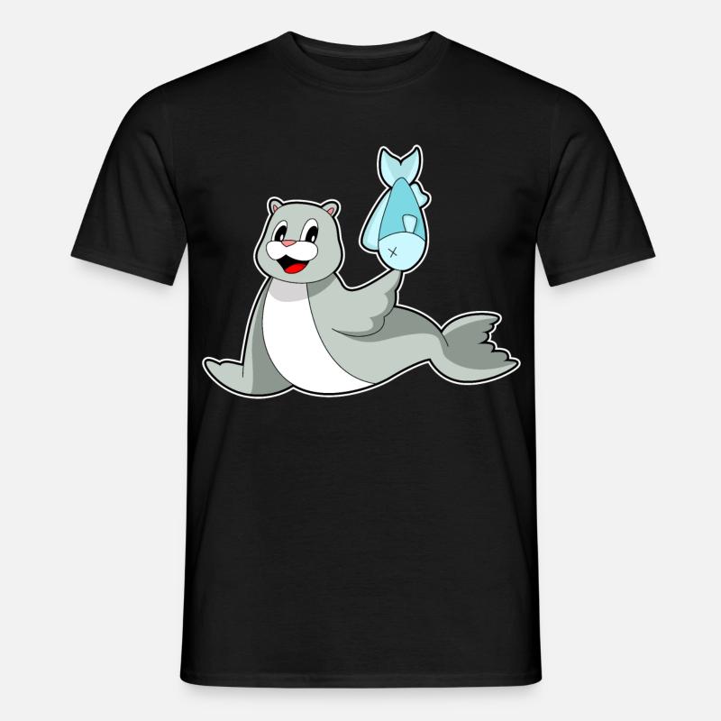 Poisson phoque - T-shirt homme - noir