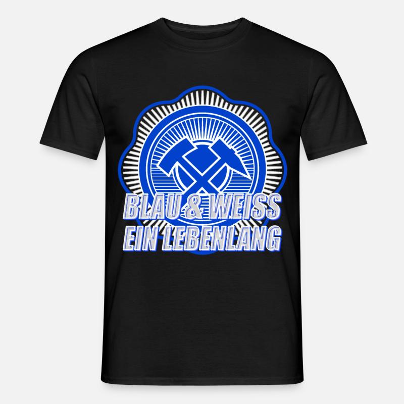 Blau Weiss ein Leben Lang - Männer T-Shirt - Schwarz
