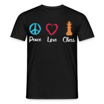 Peace Love Chess - Men's T-Shirt - black - Front - AI Model Male 178 light (178cm)